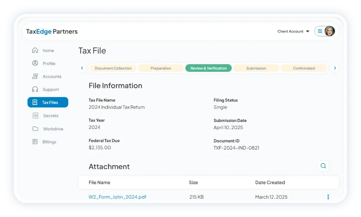 Tax Filing Progress Tracker