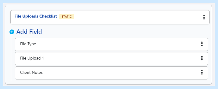 Admin layout builder with static subform section