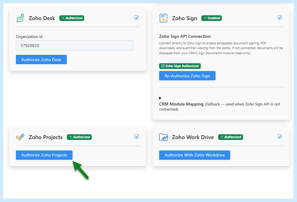 Portal user viewing the Projects list